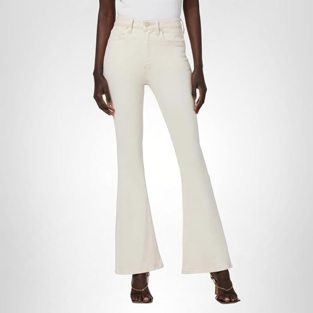 Hudson Women's High Rise Flared Denim Jeans 5Pocket Cotton Button Barefoot NEW!
